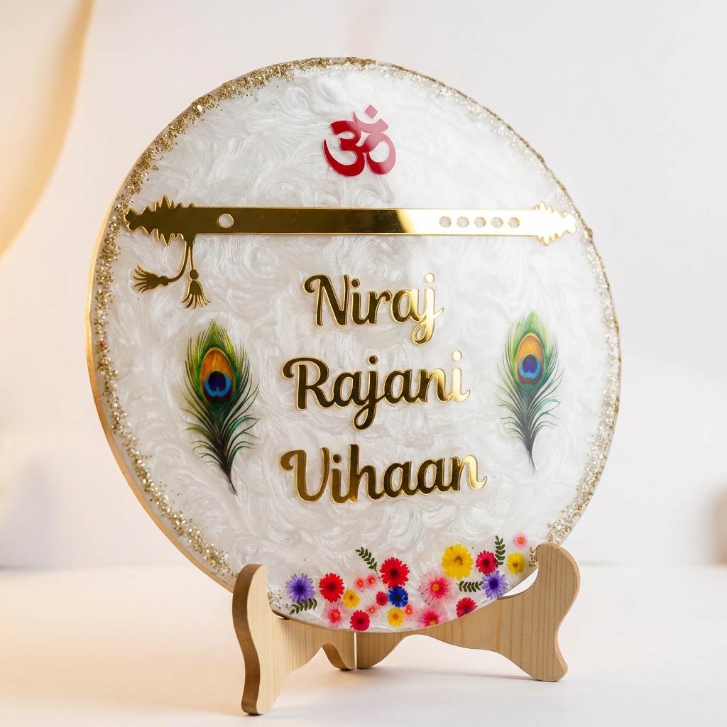 Customized Premium Acrylic Resin Name Plate for Home & Office Entrance | Personalized Name Board