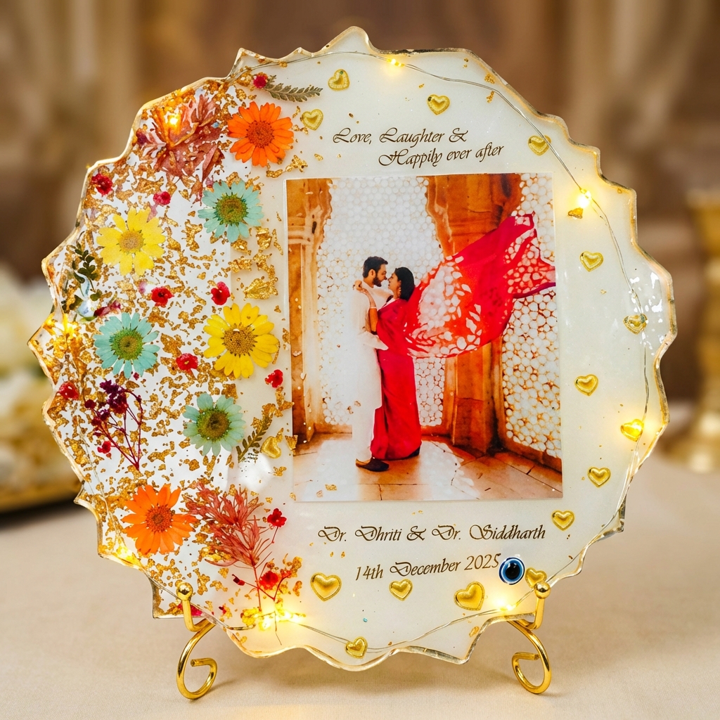 Customized LED Resin Anniversary Photo Frame – Available in Multiple Sizes