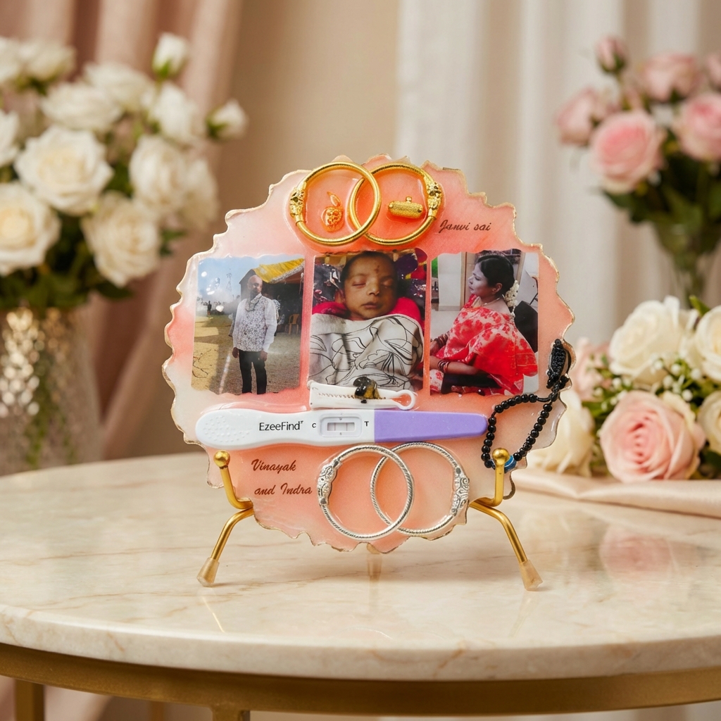 Premium Personalized Pregnancy Test Preservation Frame – Baby Announcement & First Memory Resin Keepsake