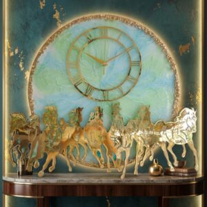 Luxury Vastu Collections Resin Wall Clock – Handmade Premium Decor