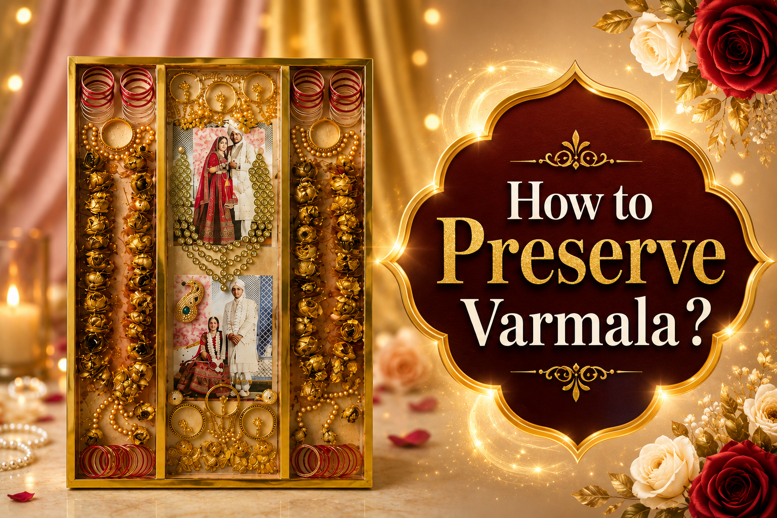 Premium varmala preservation resin art frame for wedding memory preservation