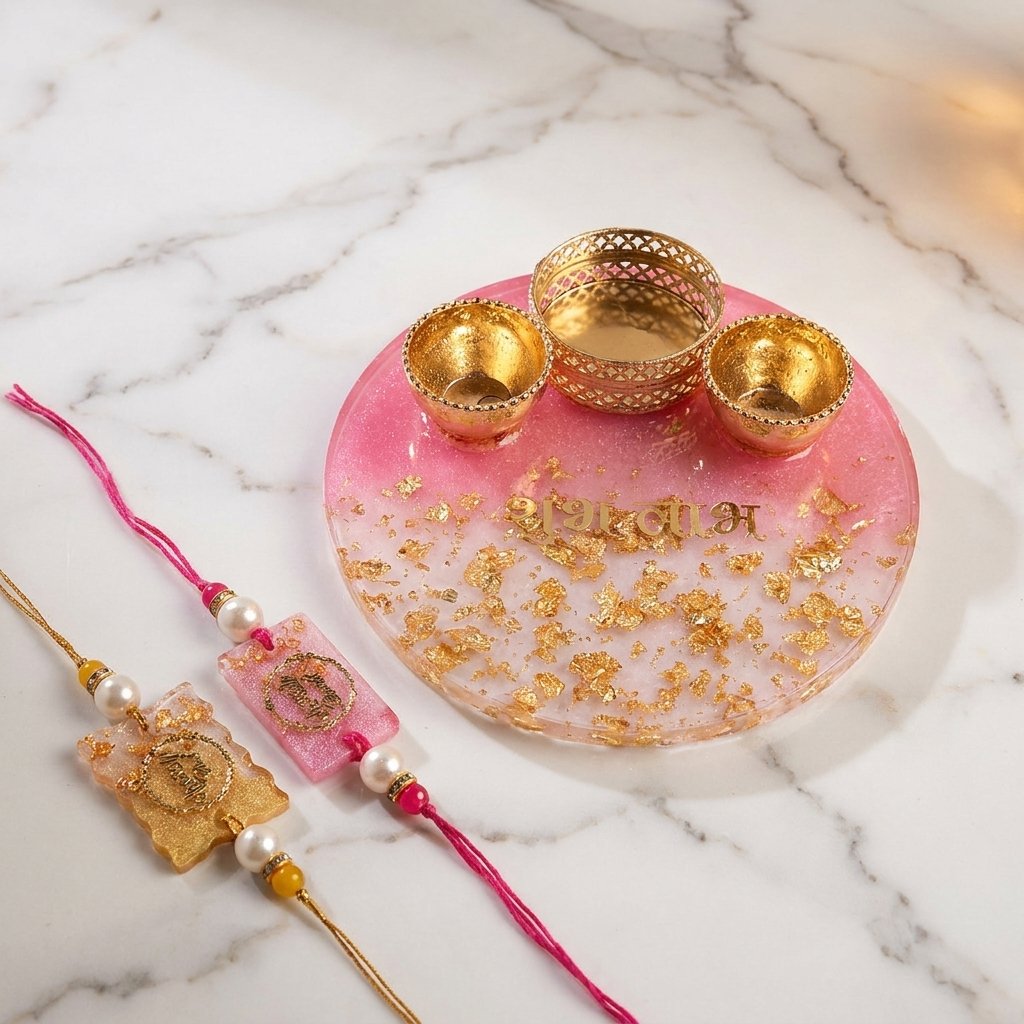 Affordable Rakhi Gift Hamper with designer rakhi chocolate and roli chawal set